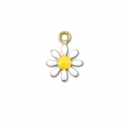 Stainless steel charms flower Gold-White-Yellow