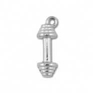 Stainless steel charms dumbell Silver