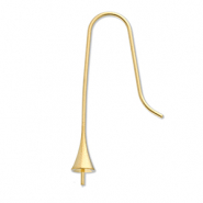 Stainless Steel findings earrings with end cap Gold