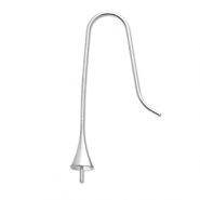 Stainless Steel findings earrings with end cap Silver