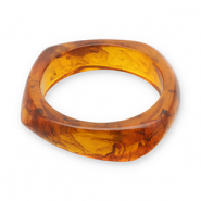 Bracelets bangle resin Transparent Amber Brown