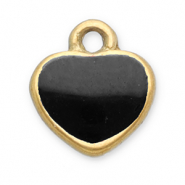 Stainless steel charms heart Gold-Black