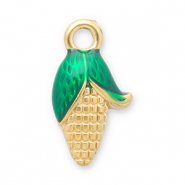 Stainless steel charms corn on the cob Gold-Green