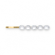 Hair accessories bobby pin with strass Gold-Transparent