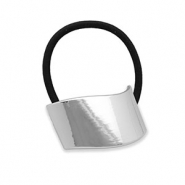 Hair accessories hair tie with metal Silver-Black