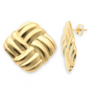 Stainless steel earrings / earpins square Gold