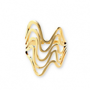 Stainless steel rings waves Gold