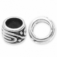 DQ European metal beads tube Antique Silver (Nickelfree)