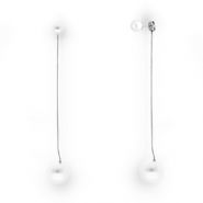 Stainless steel earrings / earpins with imitation pearls Silver