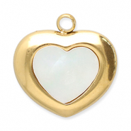 Stainless steel charms shell heart Gold-White