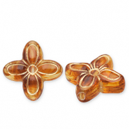 Acrylic beads flower Cognac Brown-Gold