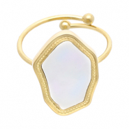 Stainless steel rings Gold-White