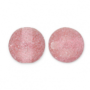 8 mm acrylic beads with glitter Mauve Pink-Silver