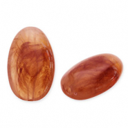 Acrylic beads oblong oval Orange Brown