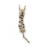 Statement brooches tiger Gold-Black-Transparent