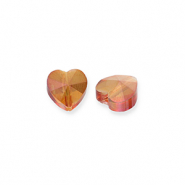 Fashion faceted beads heart Flame Orange-AB Coating