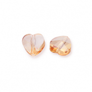Fashion faceted beads heart Peachy Beige-Pearl Shine Coating