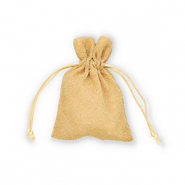 Jewellery bag with glitter Gold