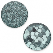 12 mm flat Polaris Elements cabochon Helios Petrol Green
