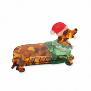 Hair accessories hair claw dachshund with sweater Brown-Green-Red-White