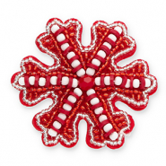 Brooches snowflake Red-White-Silver