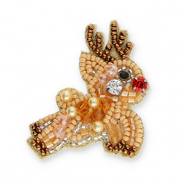 Brooches  reindeer Beige-Copper Brown-Red