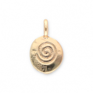 Metal charms oval with spiral Gold