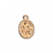 Metal charms oval with snake Gold