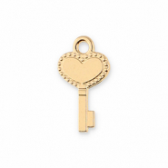 Metal charms key with heart Gold