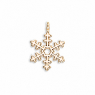 Metal charms snowflake Gold-White