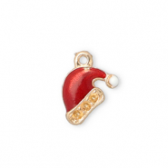 Metal charms santa hat Gold-Red-White