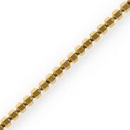 Round hematite beads hexagon Gold