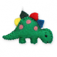 Brooches felt dinosaur Green-Yellow-Red-Blue