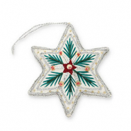 Trendy pendants Christmas star White-Green-Red-Silver