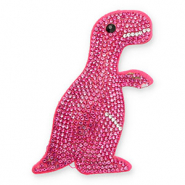 Statement charms with strass dinosaur Dark Pink-Crystal-Black