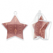 Transparent ornament star Transparent-Port Red-Beige