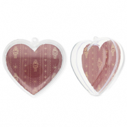 Transparent ornament heart Transparent-Port Red-Beige