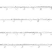 Stainless steel findings belcher chain with moon and star Silver