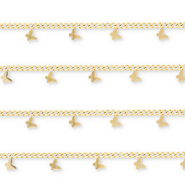 Stainless steel findings belcher chain with butterflies Gold
