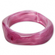 Bracelets bangle resin Aubergine Purple-White