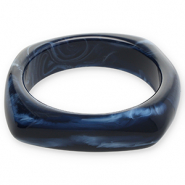 Bracelets bangle resin Dark Blue-White