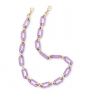 Trendy acrylic phone cord Lavender Purple-Gold