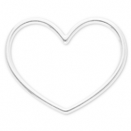 Stainless steel findings connector heart Silver