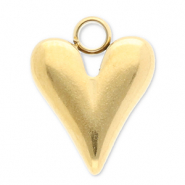 Stainless steel charms heart Gold