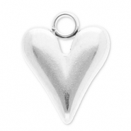 Stainless steel charms heart Silver