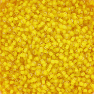 Preciosa glass seed beads Ornela 8/0-85016 White Lining-Sunshine Yellow