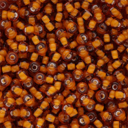 Preciosa glass seed beads Ornela 6/0-15096 White Lining-Topaz Brown
