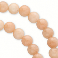 Natural stone beads Marble and Calcite 6mm Peach-White