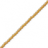 Top faceted beads 4x3mm disc Light Brown-Pearl Shine Coating