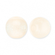 8 mm acrylic beads with glitter Vanilla Yellow-Turquoise